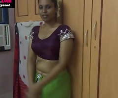 Mumbai Maid Roasting Lily Jerk Off Instruction Close by Sari Close by Hindi