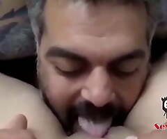 Iranian man munches the slit of his girl