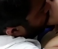 Cute desi girl hot kissing romantically and boob pressed