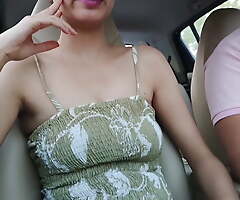 To the fullest extent a finally driving she wishes to play a dirty beguilement outdoor risky publicly suck and fuck her hard Girlfriend ki chudai in car in hindi.