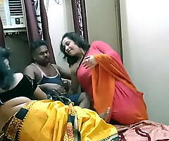 Indian Bhabhi shared her sister with us!! Best hindi hardcore group sex