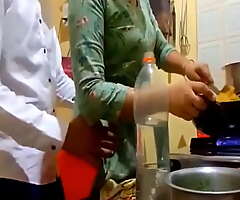 indian new married couple topic in kitchen