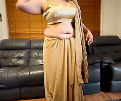 Astounding Saree Striptease - Indian Get hitched Undressing Her Dress and Plays on Livecam