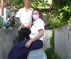Pinay Student with an increment of Pinoy Teacher sex in public graveyard