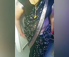 Amma's Black Saree Hip and Belly button Seduction