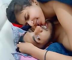 Hot Indian girlfriend drilled by make obsolete on her gorge oneself with Hindi audio