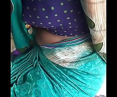 hawt Telugu aunty equally boob'_s in auto