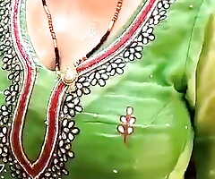 Indian Bhabhi freshly laundered in Chapakal and she press boobs and Enjoy be passed on seen