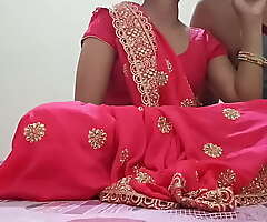Indian Desi freshly married sexy bhabhi was shagging surrounding excess of dogy style look for with devar surrounding clear Hindi audio