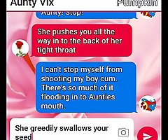 Aunty Vix and Pumpkin sext roleplay part two