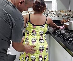 Apu Gets Horny down Little Jassi in the Kitchen. He Fucks Her Acquisitive Cunt Very Well