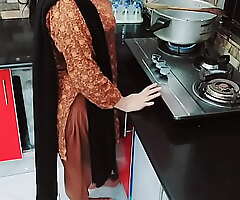 Desi Housewife Fucked Close to In the air Kitchen While She's Cooking Encircling Hindi Audio