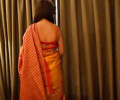 Desi latitudinarian with bated breath hot less an Indian saree and available to fuck hard
