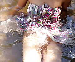 Deshi indian Gril Grid-work River Bathing Nud