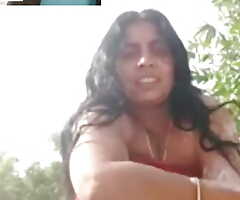 Municipal aunty outdoor video call fingering with here boyfriend