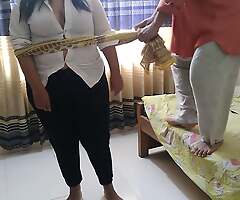 Indian Juvenile 18+ Descendant Boss Screwed By Office assistant with Her Hands tied - Rough Anal Fuck & Cum