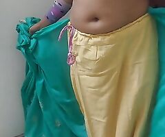 Incomparable bhabhi bride in Banarasi saree had a lot of fun in eradicate affect sex room off colour video full sexy...