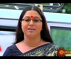 Mallu Serial Actress Lakshmi Priya Belly button Through Saree