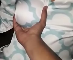 My ex pressing my boobs